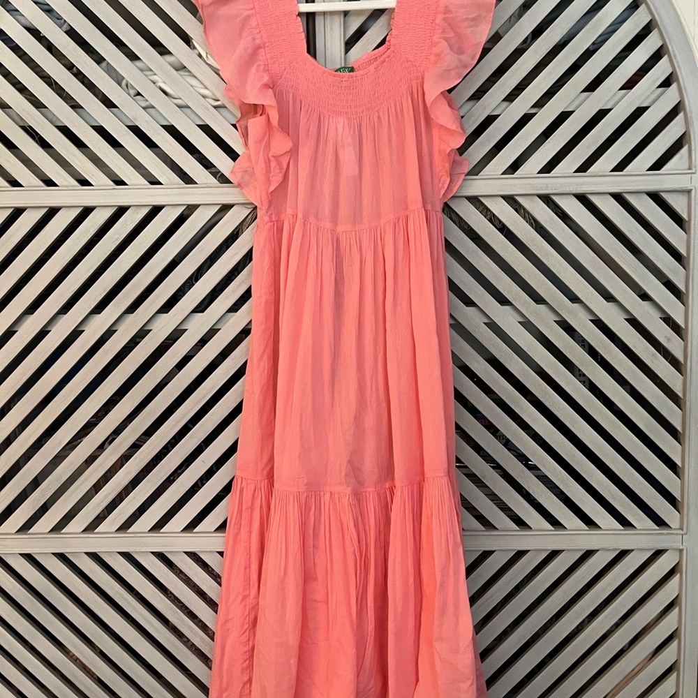 J Crew Flutter Sleeve cover up dress in crisp pink! NWT